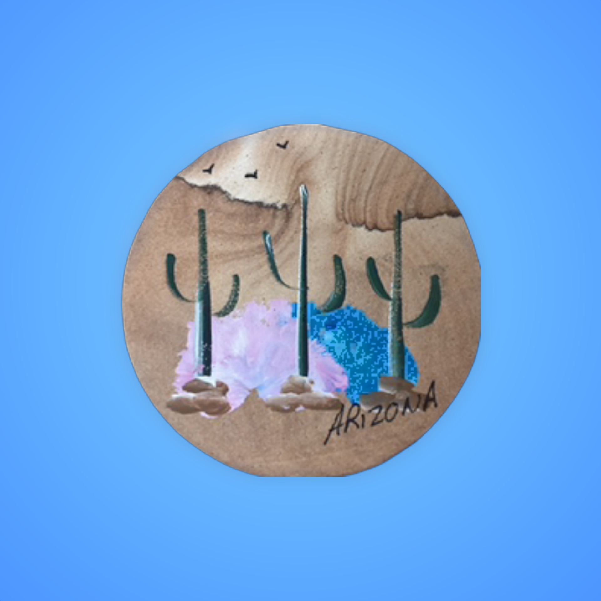 Coasters-Hand Painted Round -AZ