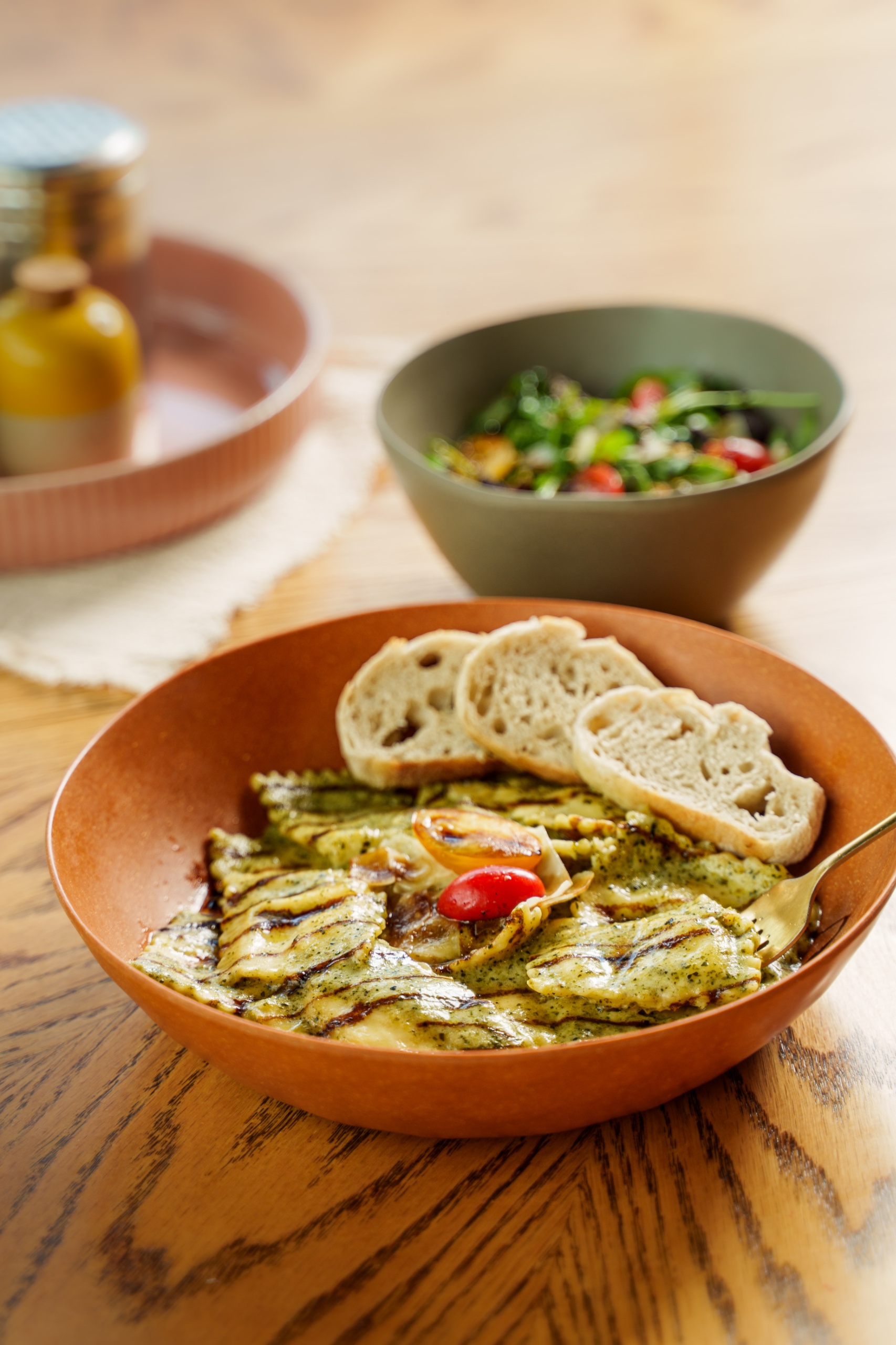 Pesto — fresh ravioli at Biada Ravioli Kitchen in Logan, Utah