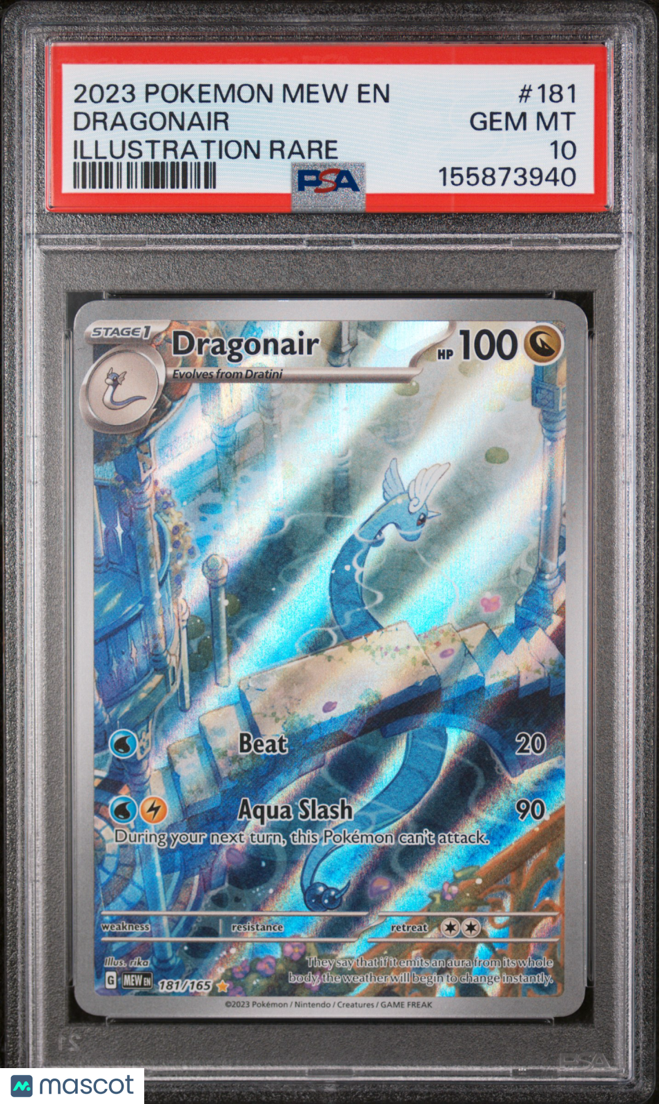 2023 Pokemon Mew EN-151 Dragonair Illustration Rare PSA 10 #181