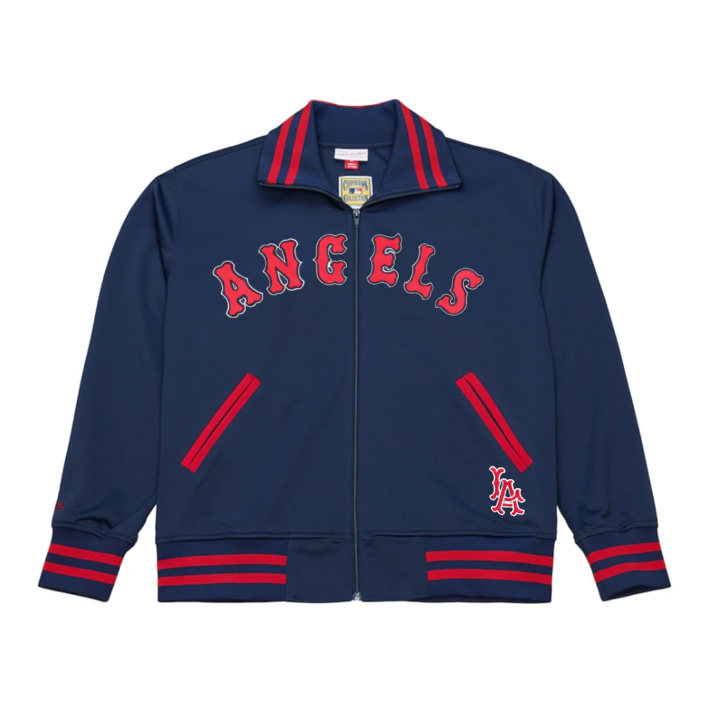 Los Angeles Angels Playoff Win Mitchell and Ness Full Zip Cooperstown Jacket