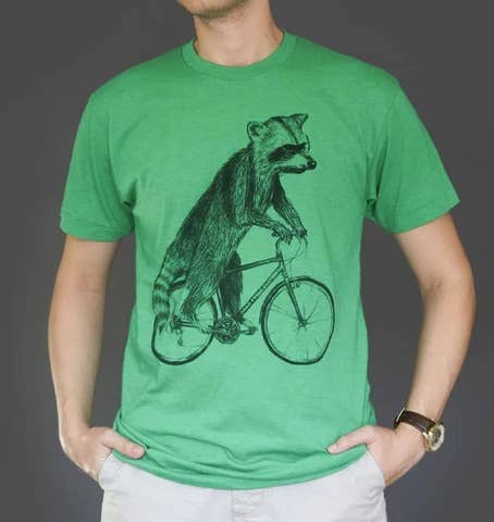 Dark Cycle Clothing - Raccoon on a Bicycle Unisex Tee