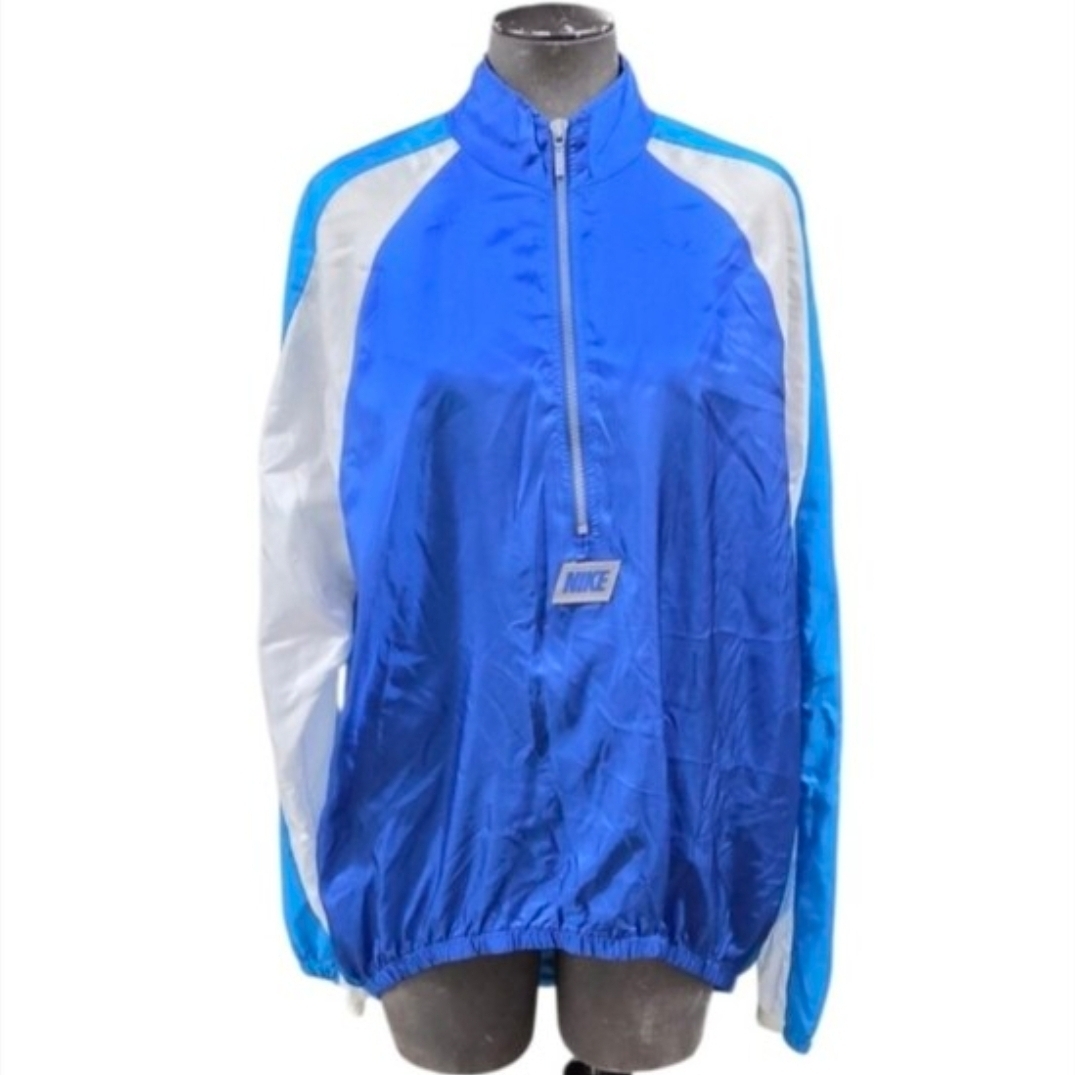 Vintage Nike Size Large Blue Colorblock Windbreaker Jacket