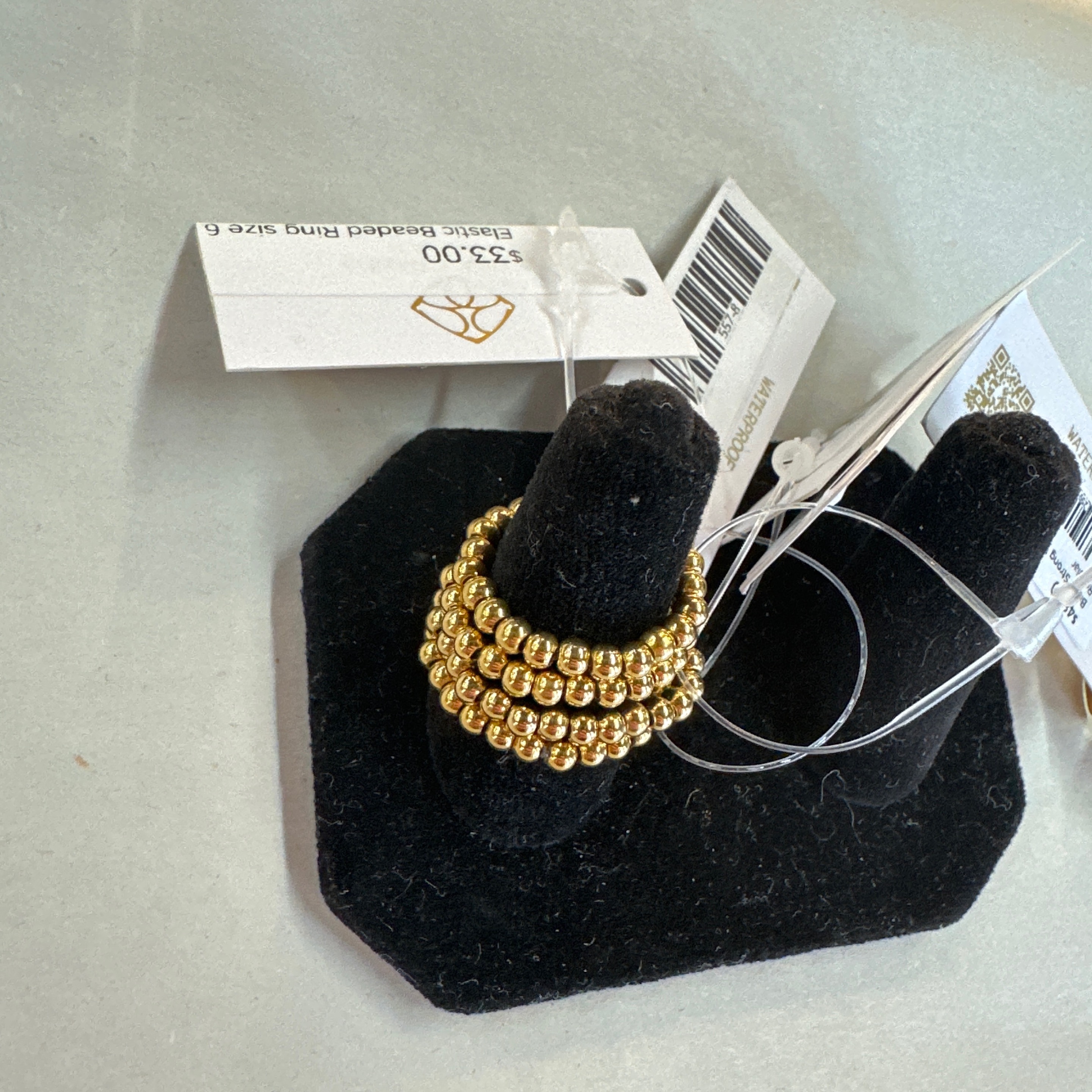 Elastic Beaded Ring size 9