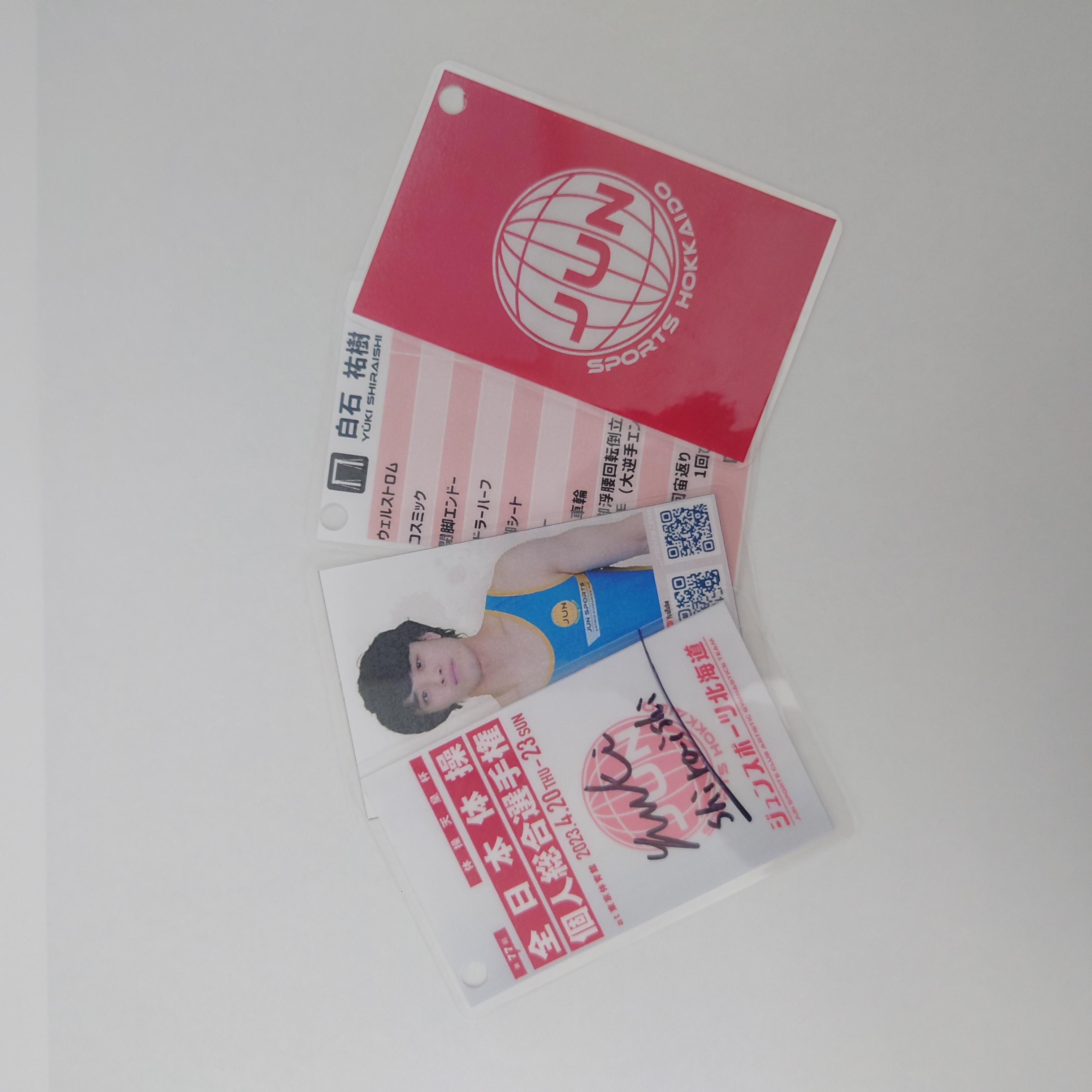 選手サイン付きDスコアカード（第77回全日本体操個人総合選手権）