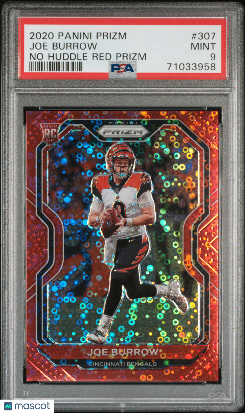 2020 Panini Prizm Joe Burrow No Huddle Red PSA 9