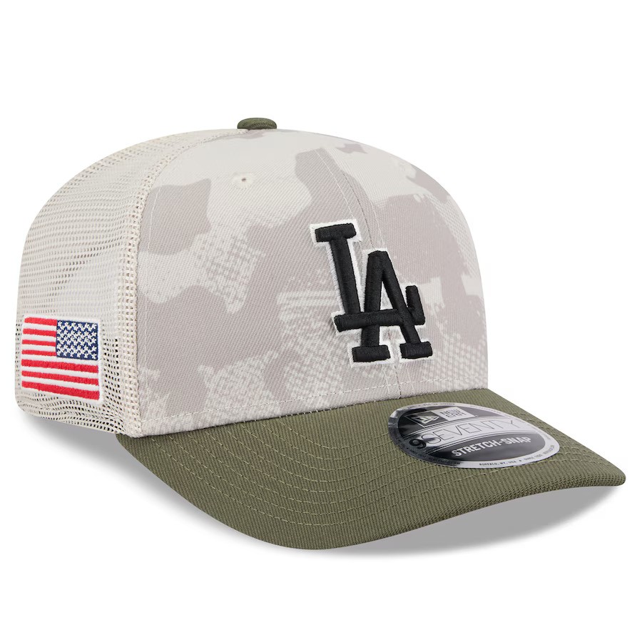 Los Angeles Dodgers 2025 Armed Forces Day New Era 9FIFTY Trucker Snapback Hat