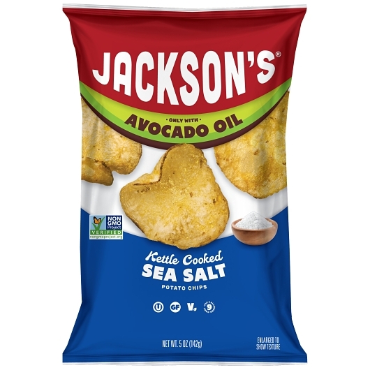 Jacksons Kettle Potato Chips Sea Salt Avocado Oil 5oz 12ct