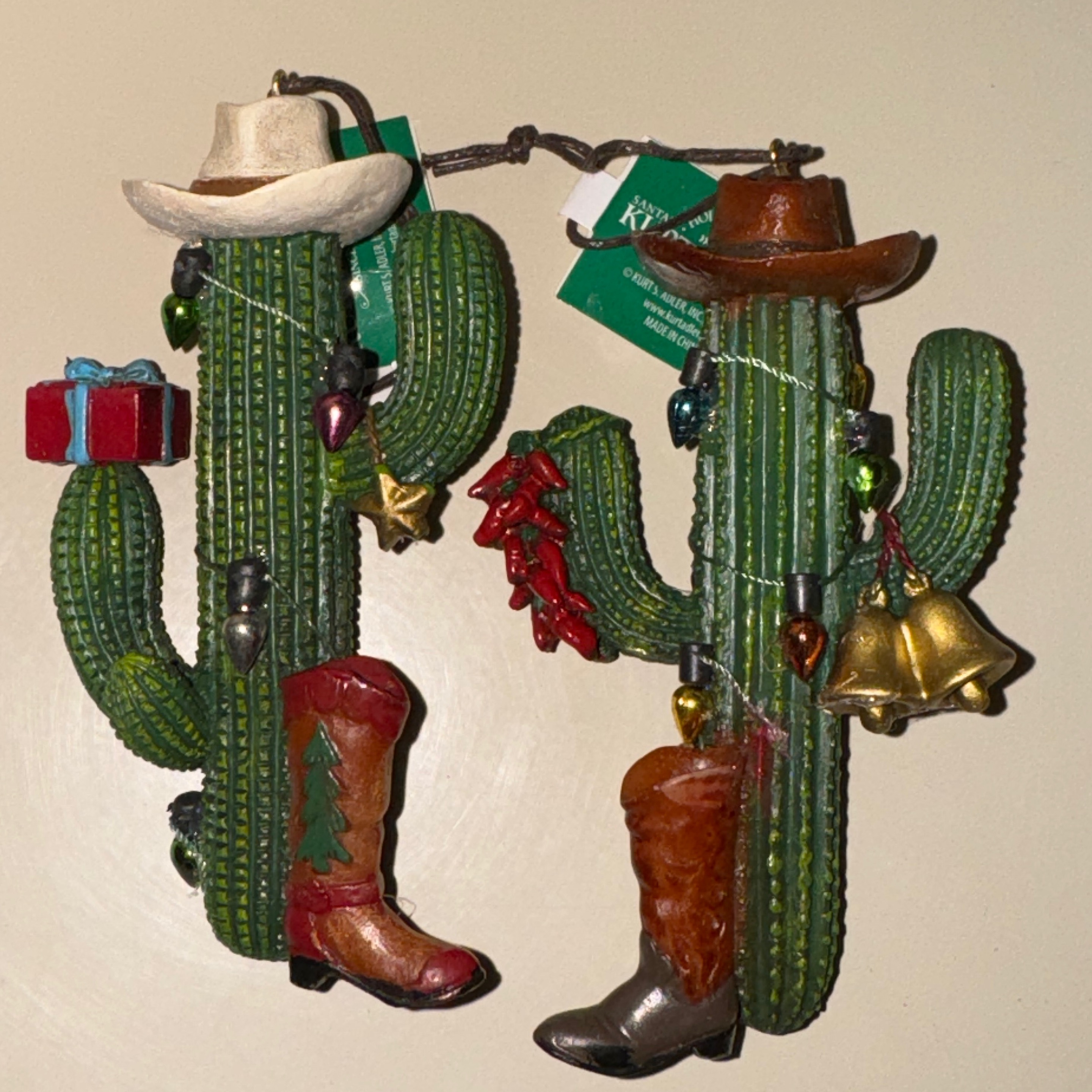 Christmas Cactus w/Cowboy Hats & Boots