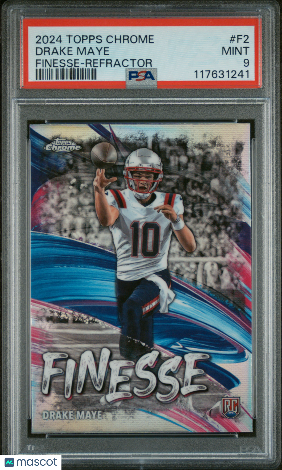 2024 Topps Chrome Finesse Drake Maye #F2 Refractor PSA 9