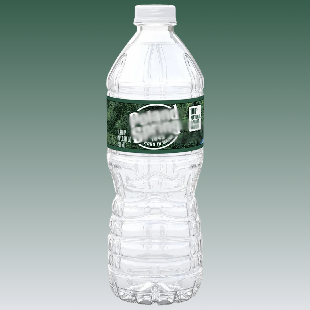 A visualization of the menu item "Bottled Water"