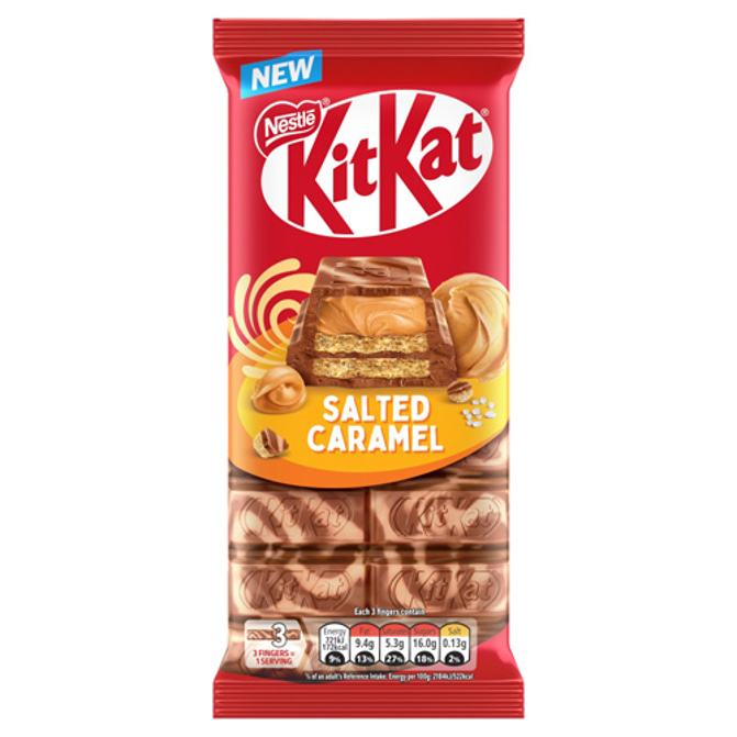 Kit Kat UK Import Salted Caramel Chocolate Blocks 3.5 oz 15 ct Tray
