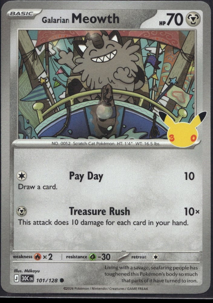 Galarian Meowth - 30TH 101/128