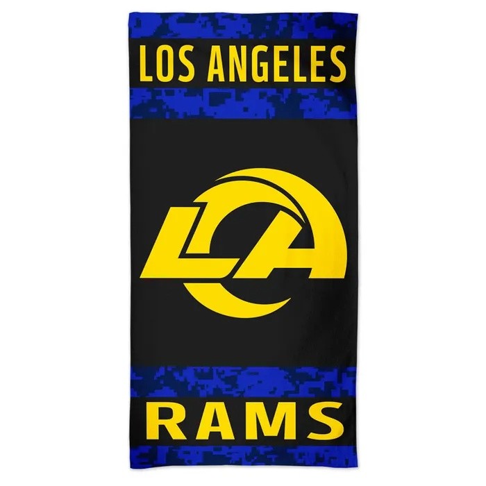 Los Angeles Rams 2026 Black Spectra Beach Towel 30x60"