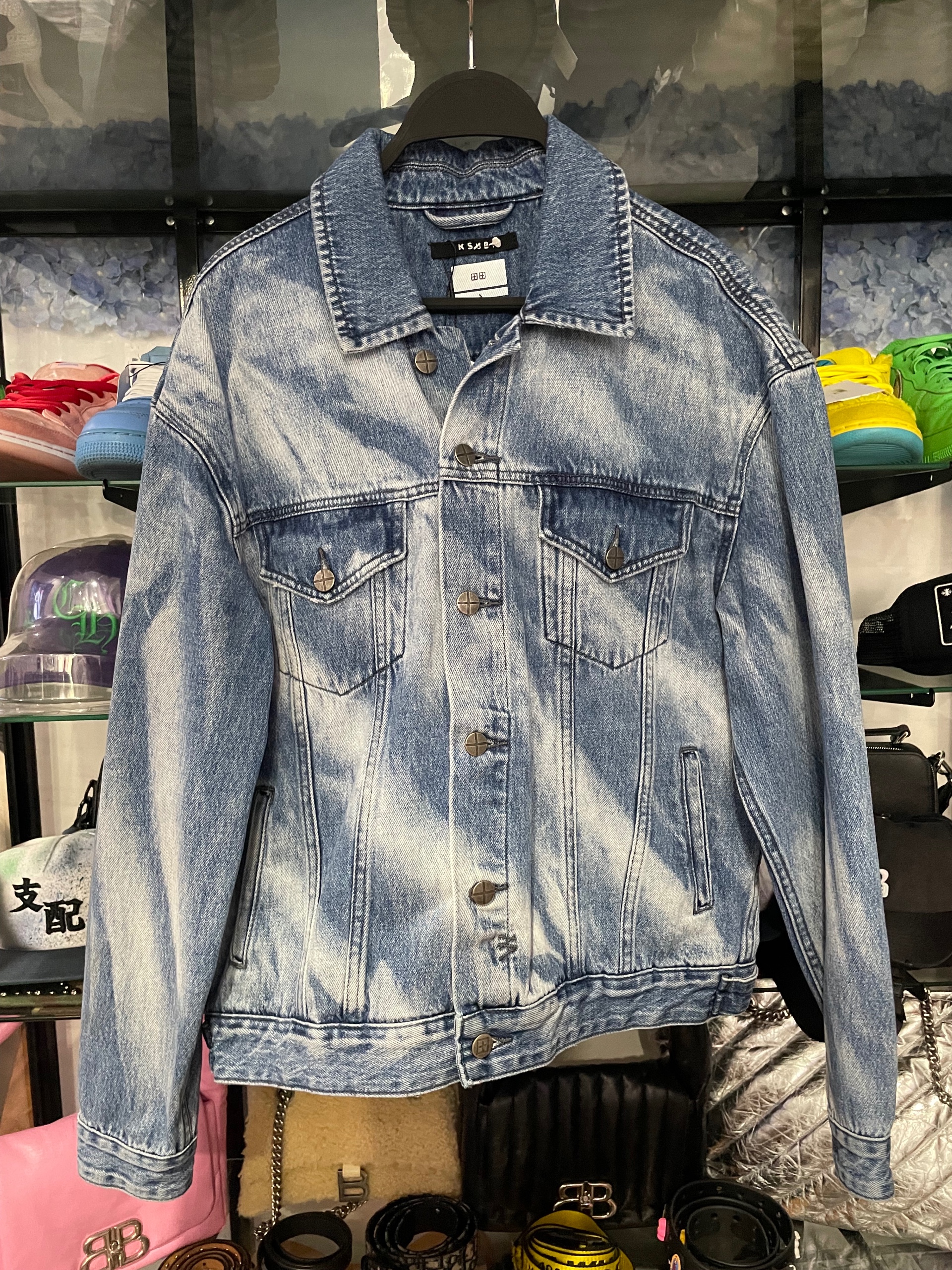 Ksubi light blue acid-wash denim jacket size S (used)