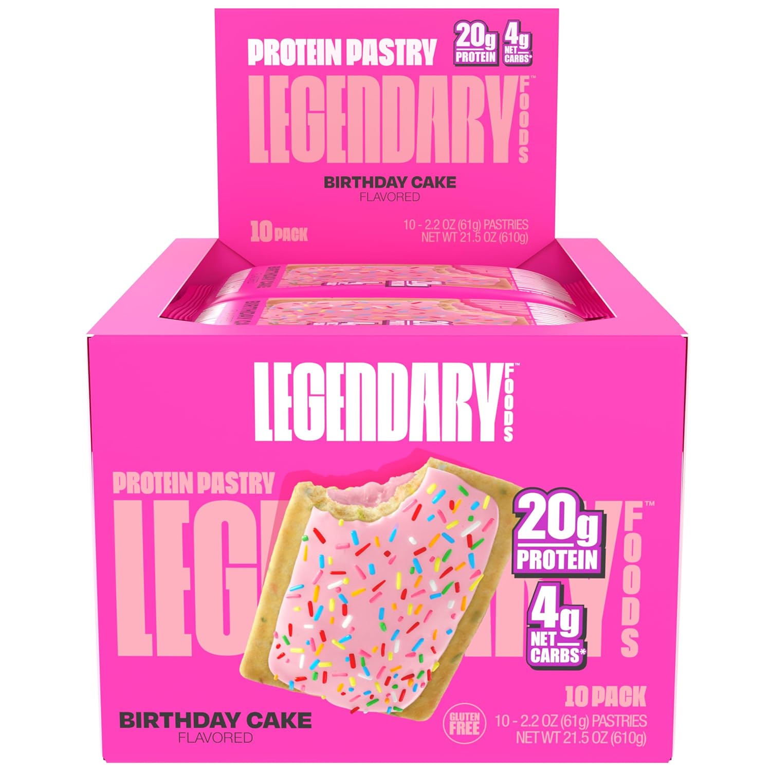 Legendary Protein Pastry Keto Strawberry 10 ct Tray