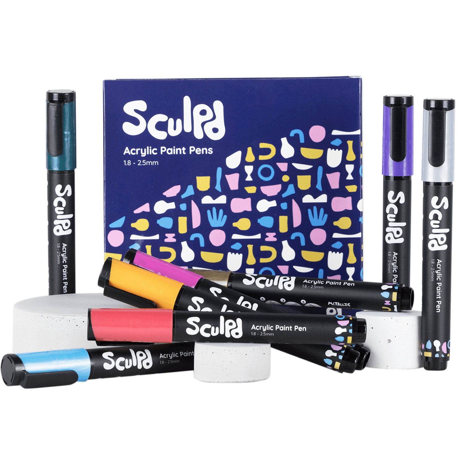Acrylic Paint Pens - 8 Packs: Metallic