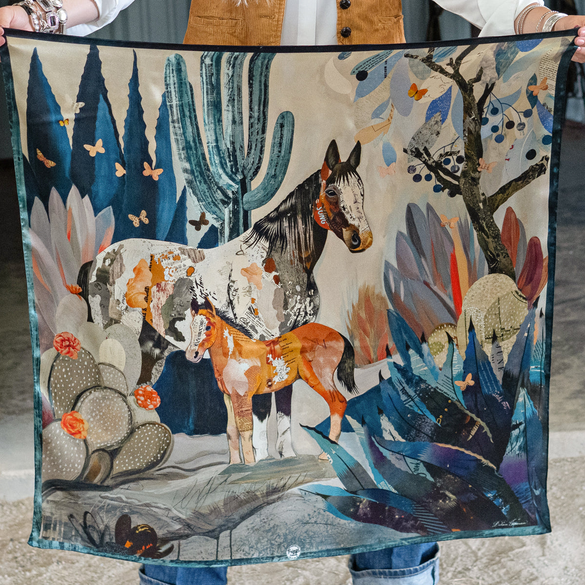 Fringe Scarves - Blue Melodies
