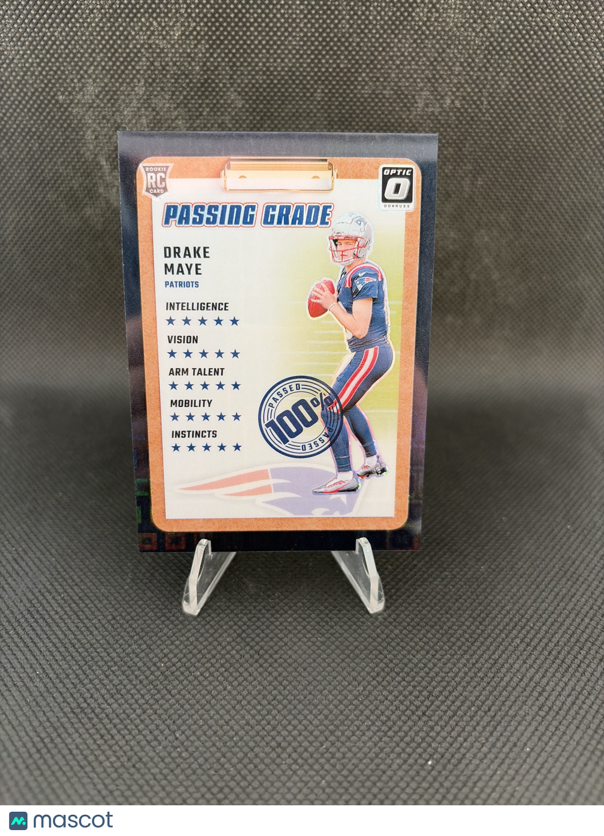 2024 Donruss Optic Passing Grade Drake Maye RC Black Pandora /25