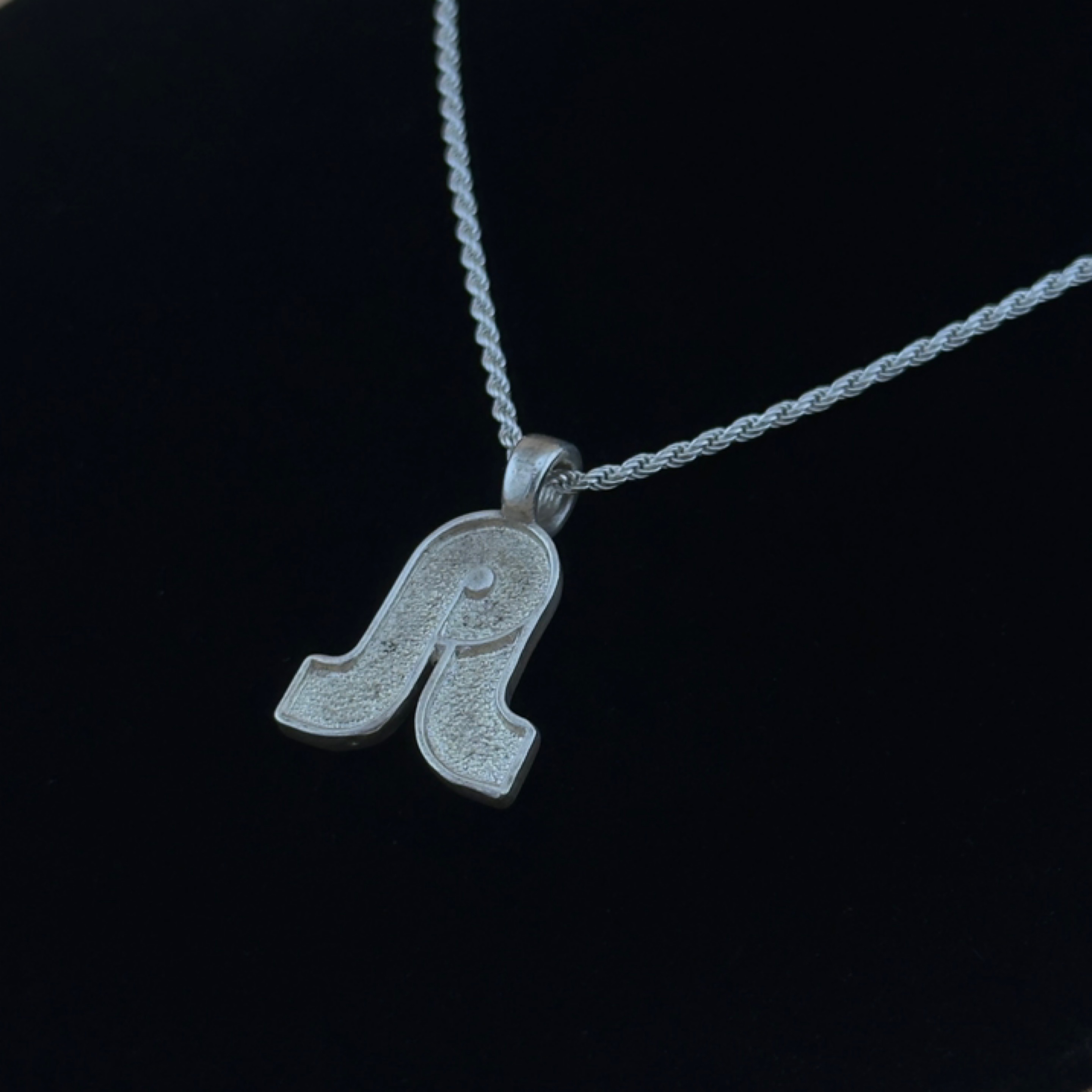 Pretty Lights OG Logo Pendant – Stipple, 925 Sterling Silver