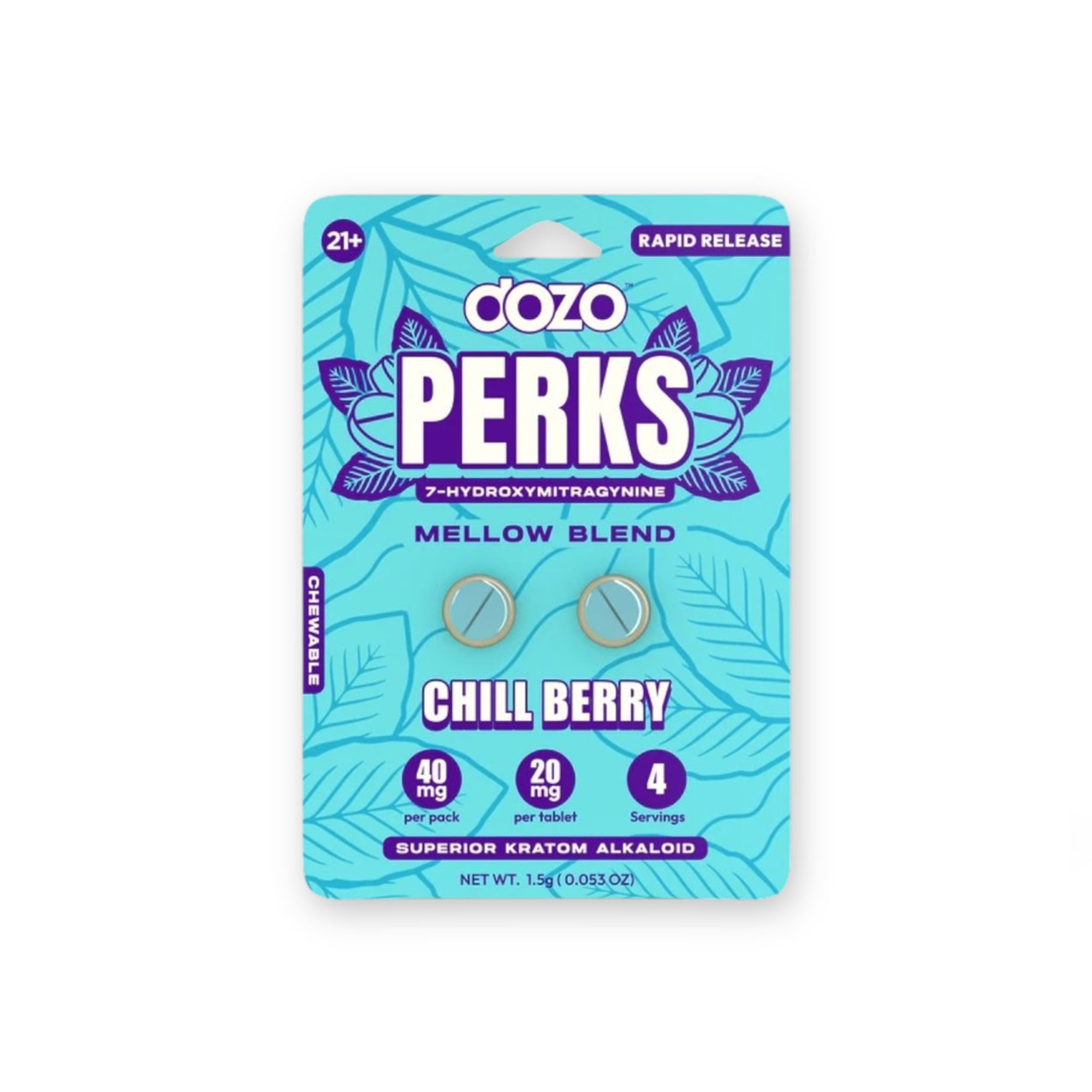 Dozo Perks 7-Hydroxymitragynine Chill Berry Mellow Blend 20mg 2pk