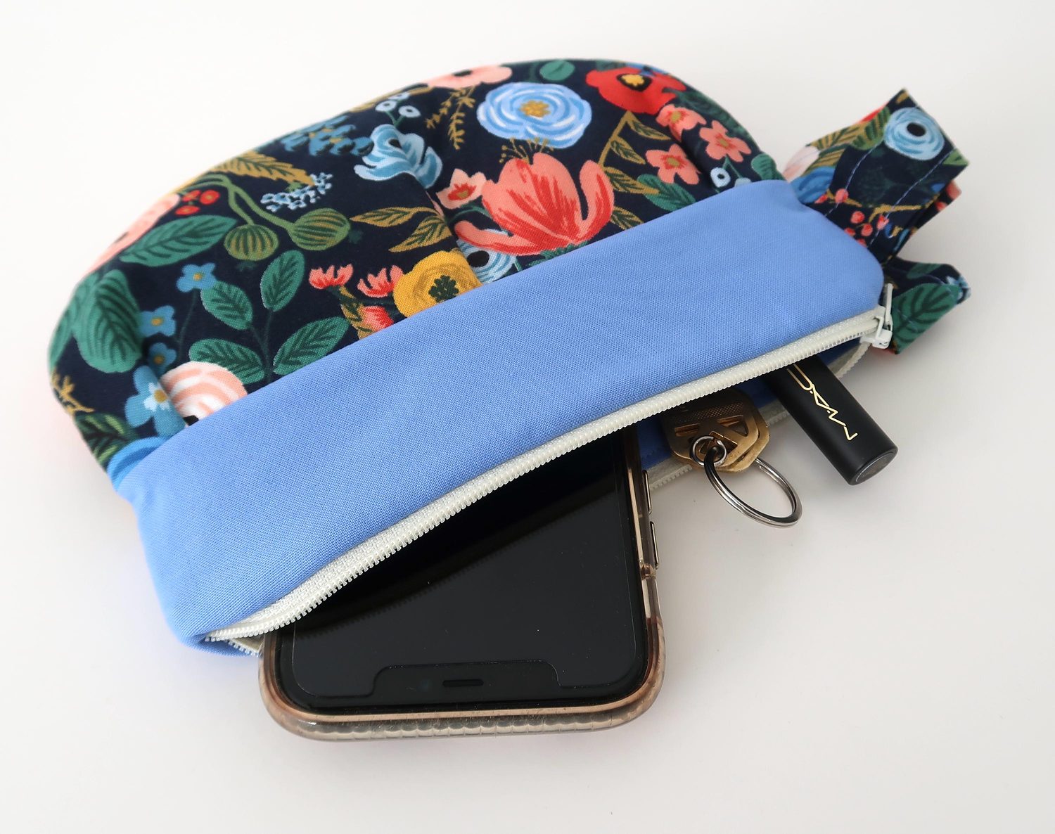 Pleated Wristlet – Garden Party Navy, photo 3 of 6