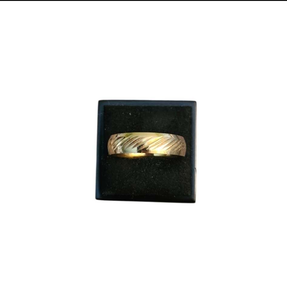 Size 12 Gold Toned Textured Band