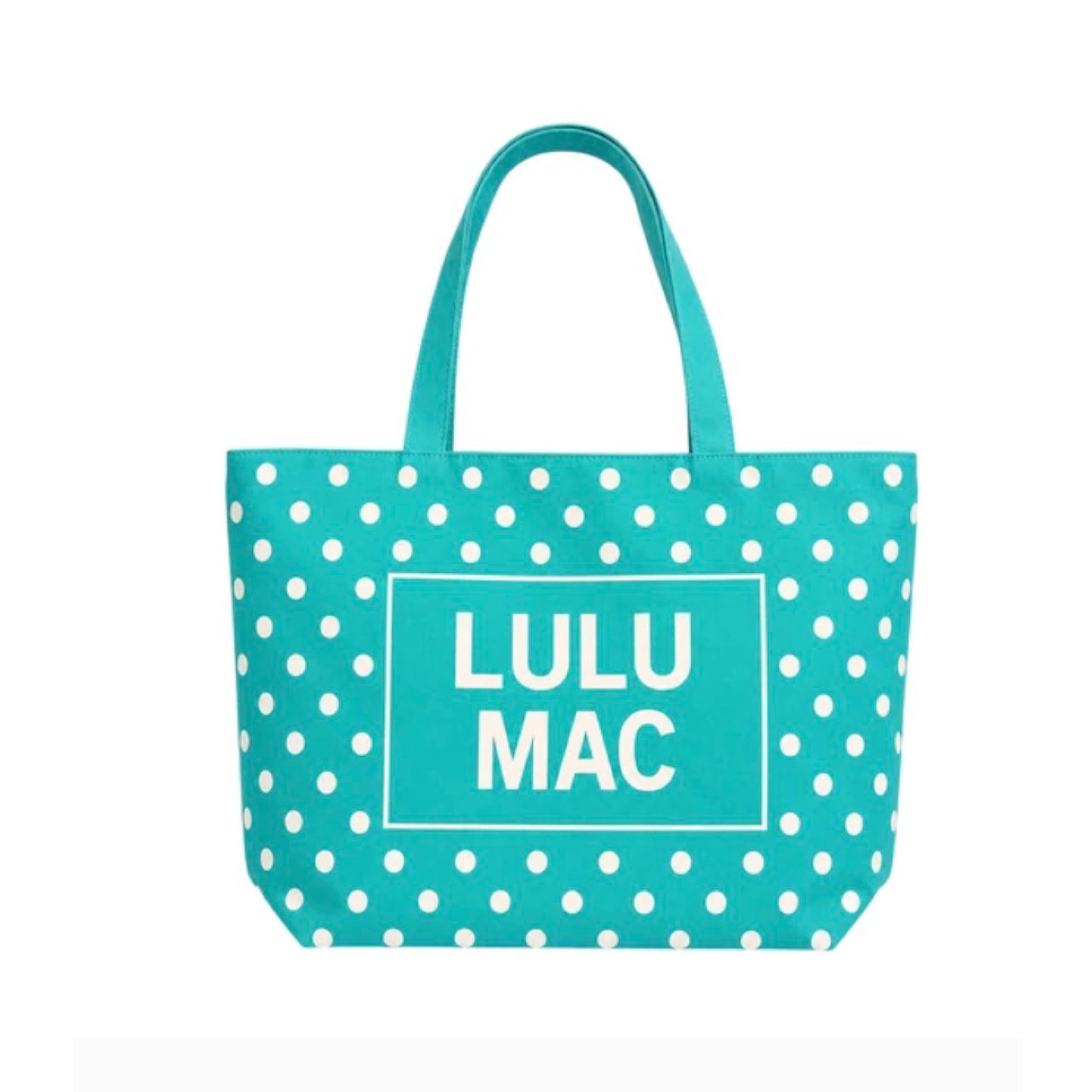 LuLuMac canvas tote mint/polka dot — Bama Tan boutique, Tuscaloosa AL
