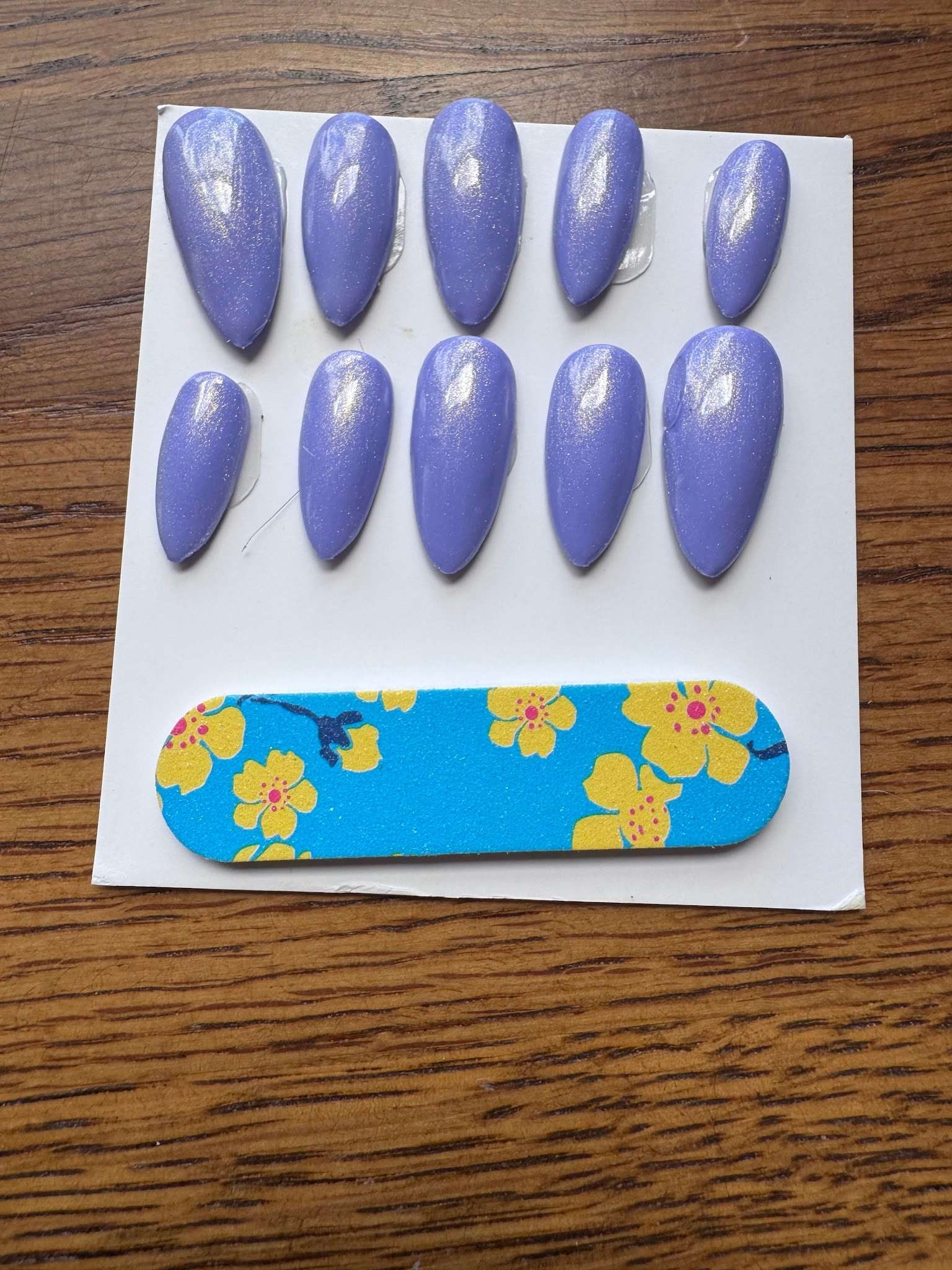 Purple Shiny hand-painted nail set