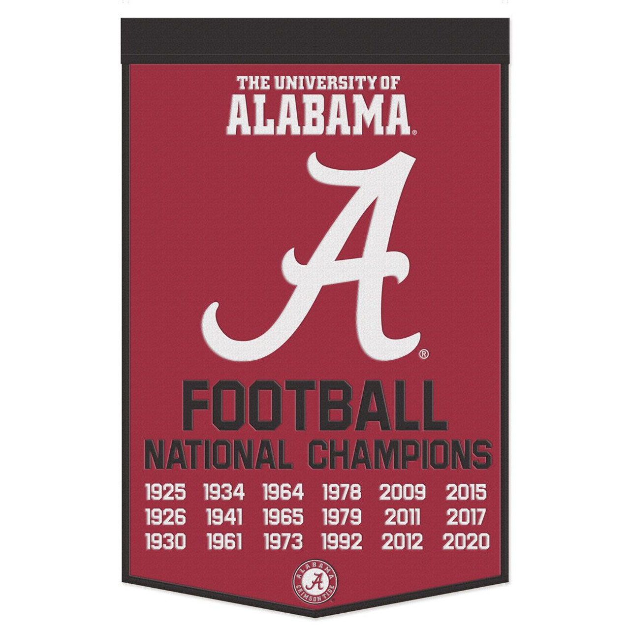 Alabama Crimson Tide Wool Football Dynasty Championship Banner 24x38"
