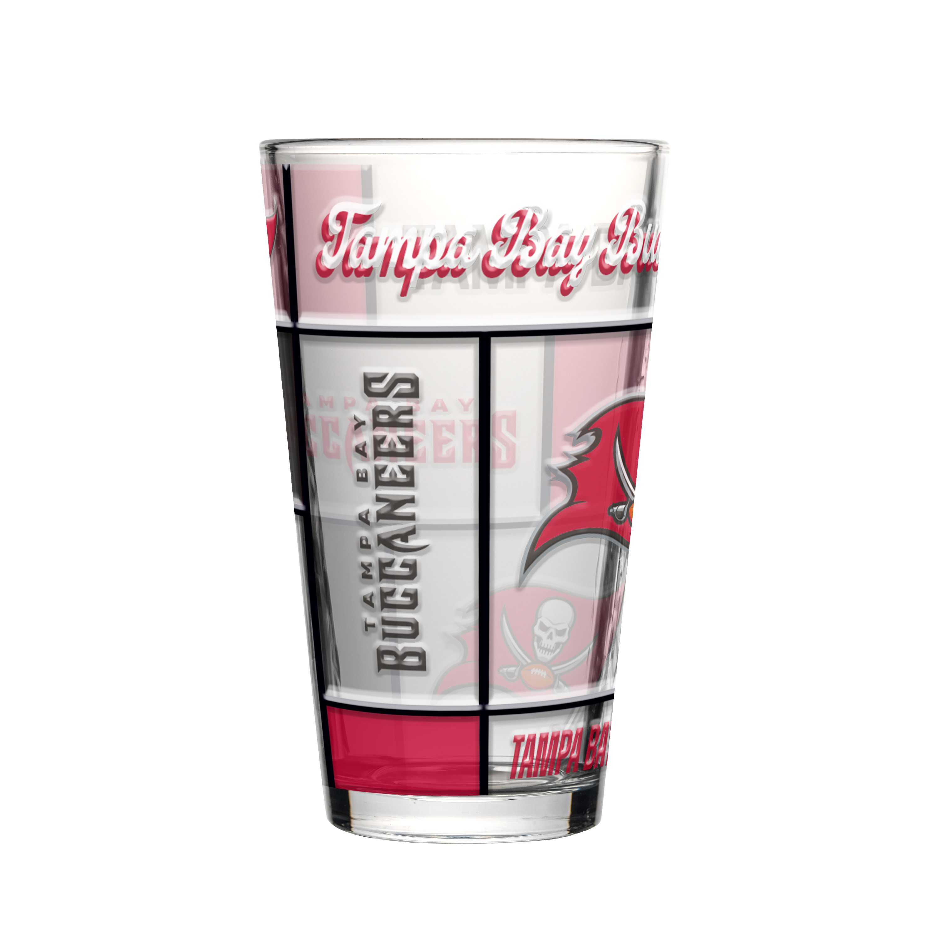 Tampa Bay Buccaneers Boxed Quilted Stained Pint Glass 16oz