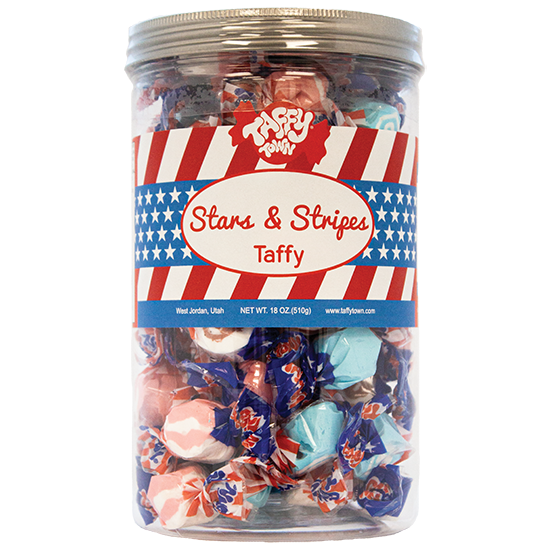 Taffy Town Stars & Stripes Summer Salt Water Taffy Jar 18oz