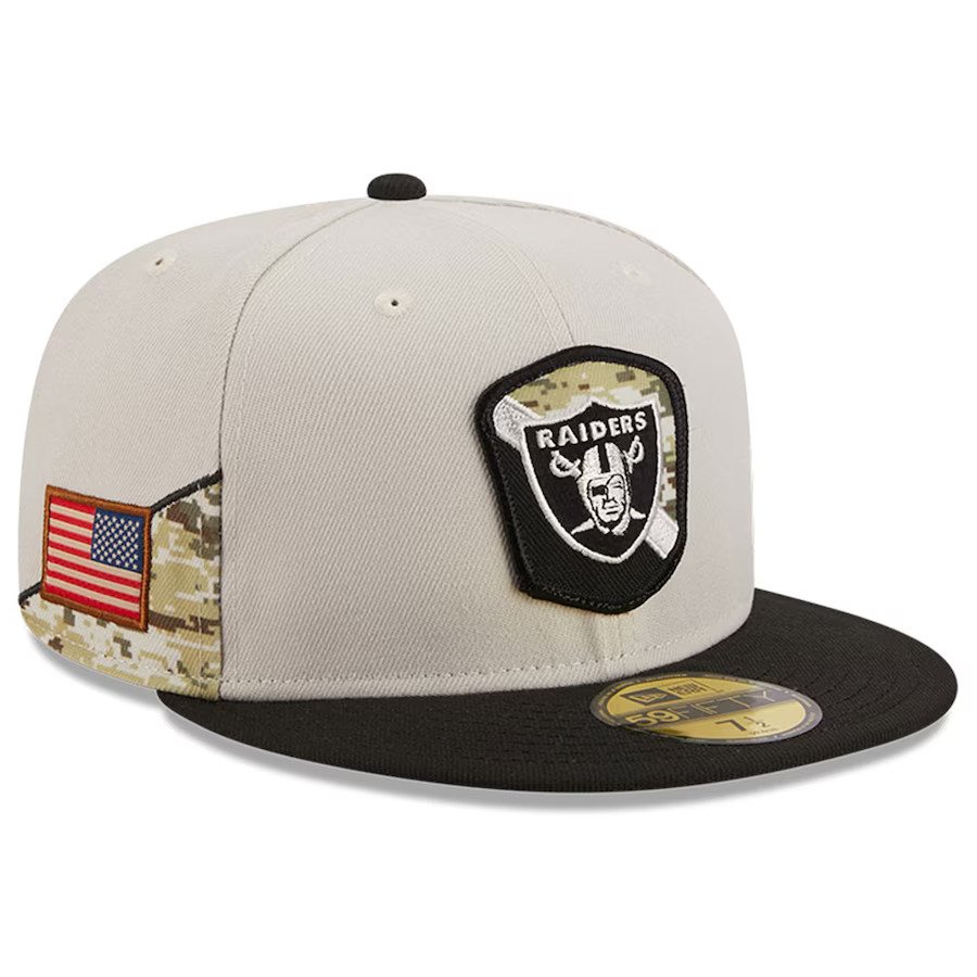 Las Vegas Raiders 2023 New Era Salute to Service 59FIFTY Sideline Hat