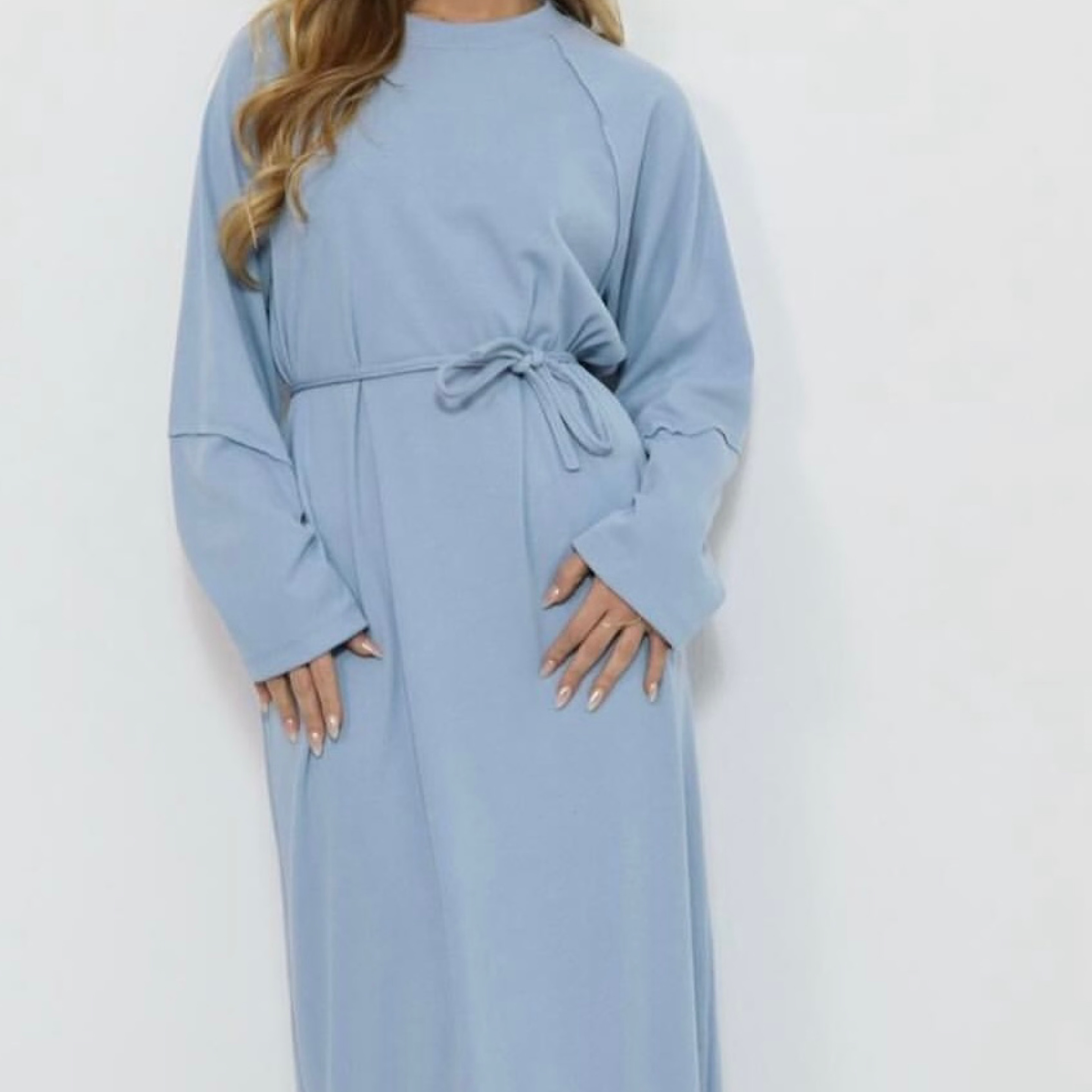 Ribbed Maxi Dress in Blue — product photo