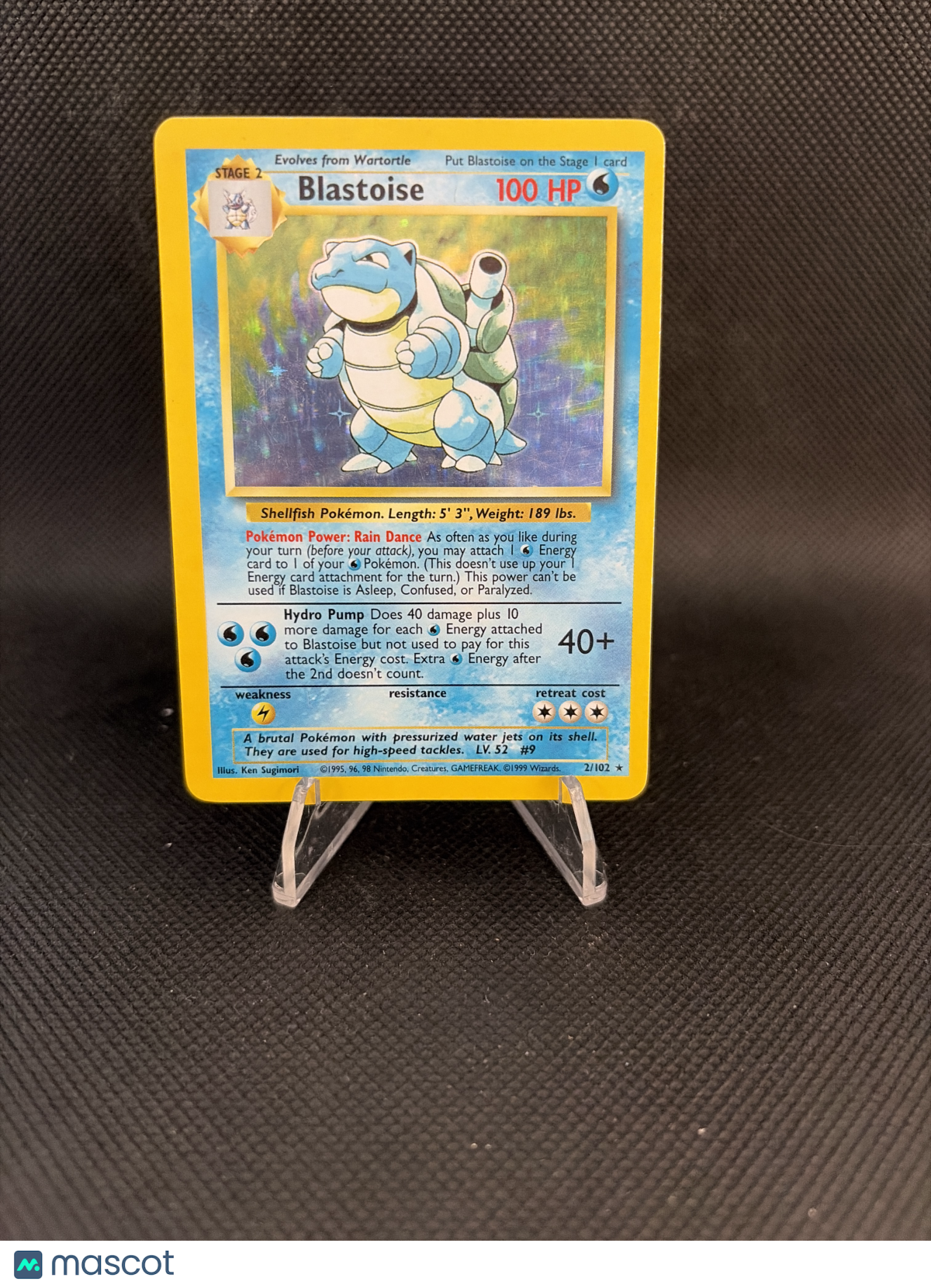 1999 Base Set Blastoise Holo 2/102