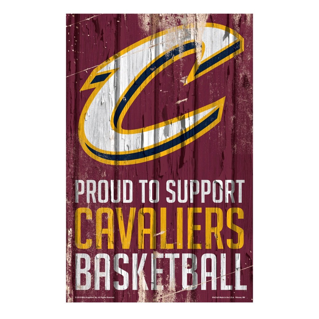 Cleveland Cavaliers Proud to Support Wooden Sign 11x17"