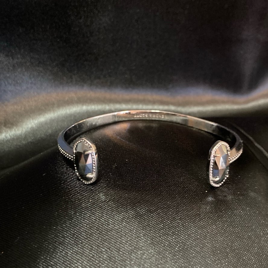 Kendra Scott cuff Bracelet Gunmetal Grey Glass Stone
