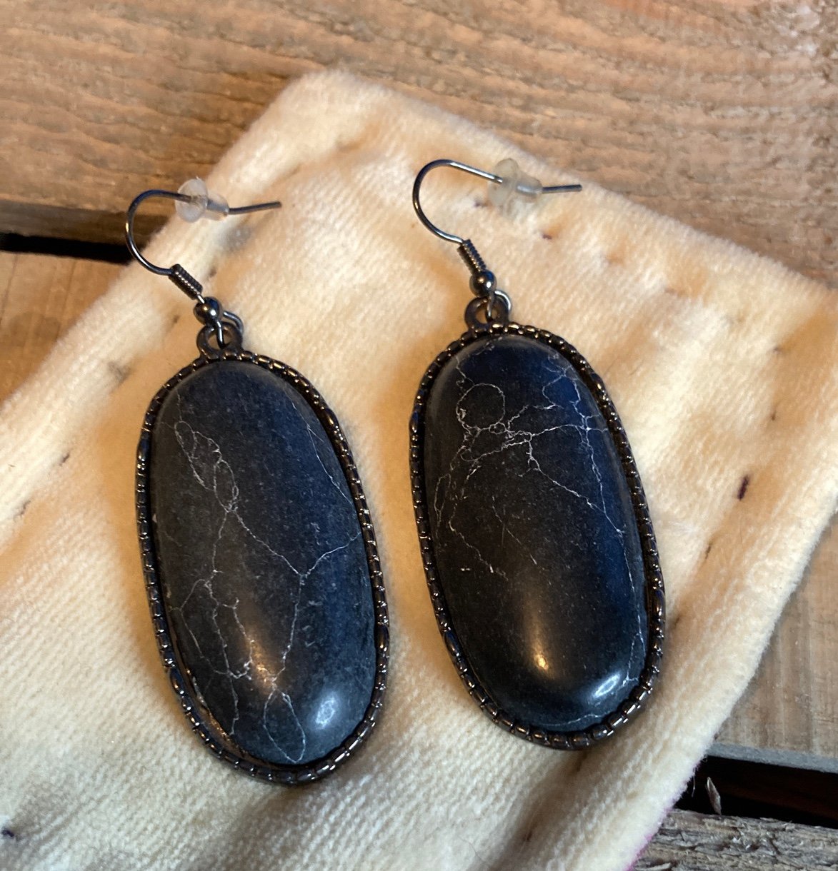 Black stone Earrings