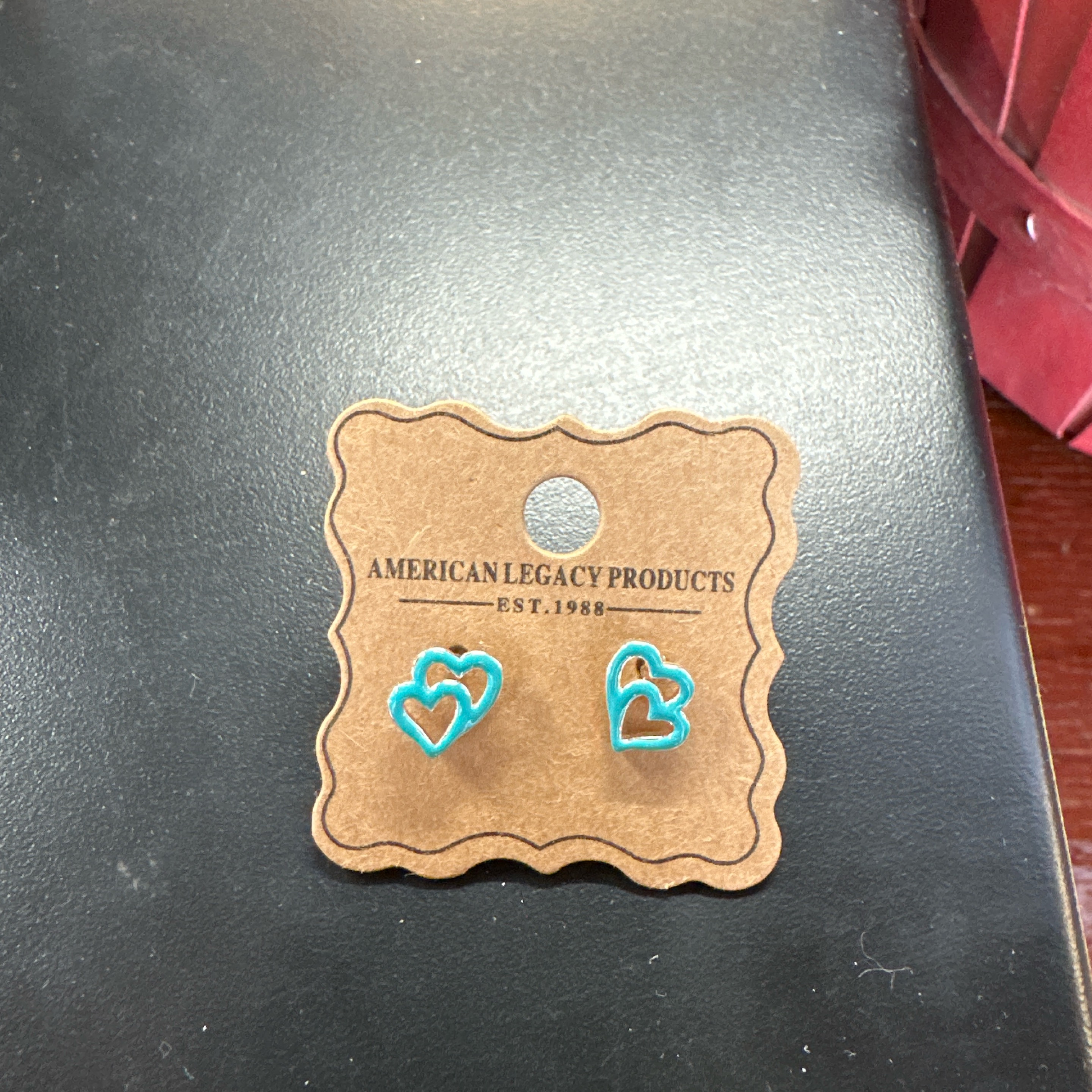 Rose Gold Double Heart Earrings