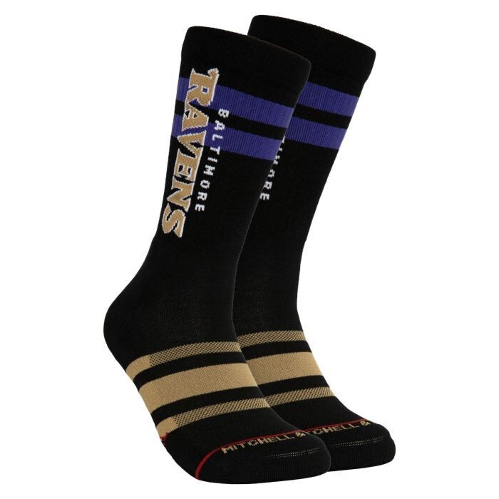 Baltimore Ravens Retro Mitchell and Ness Lateral Crew Socks