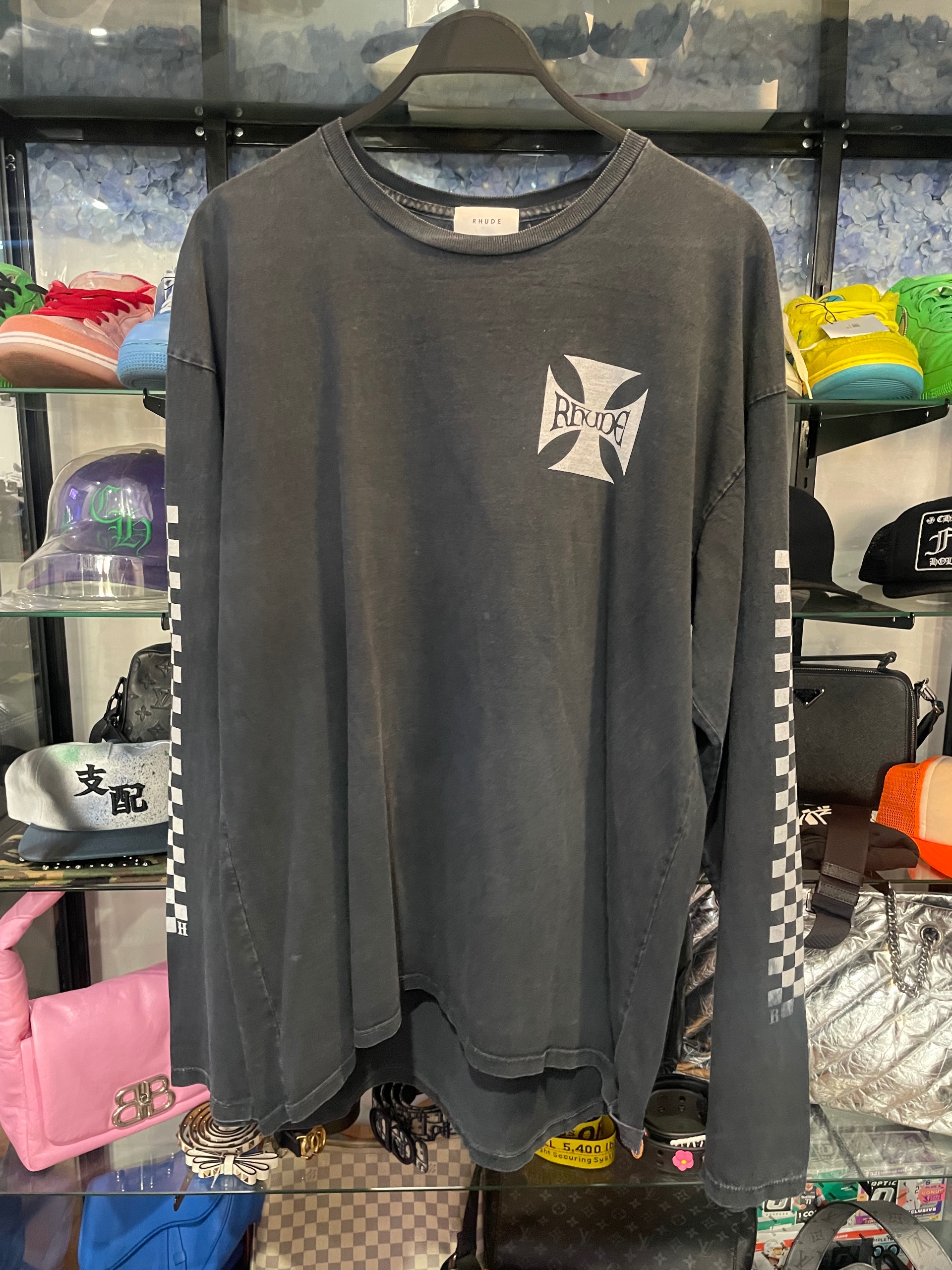 Rhude long sleeve dark blue and grey size M (used)