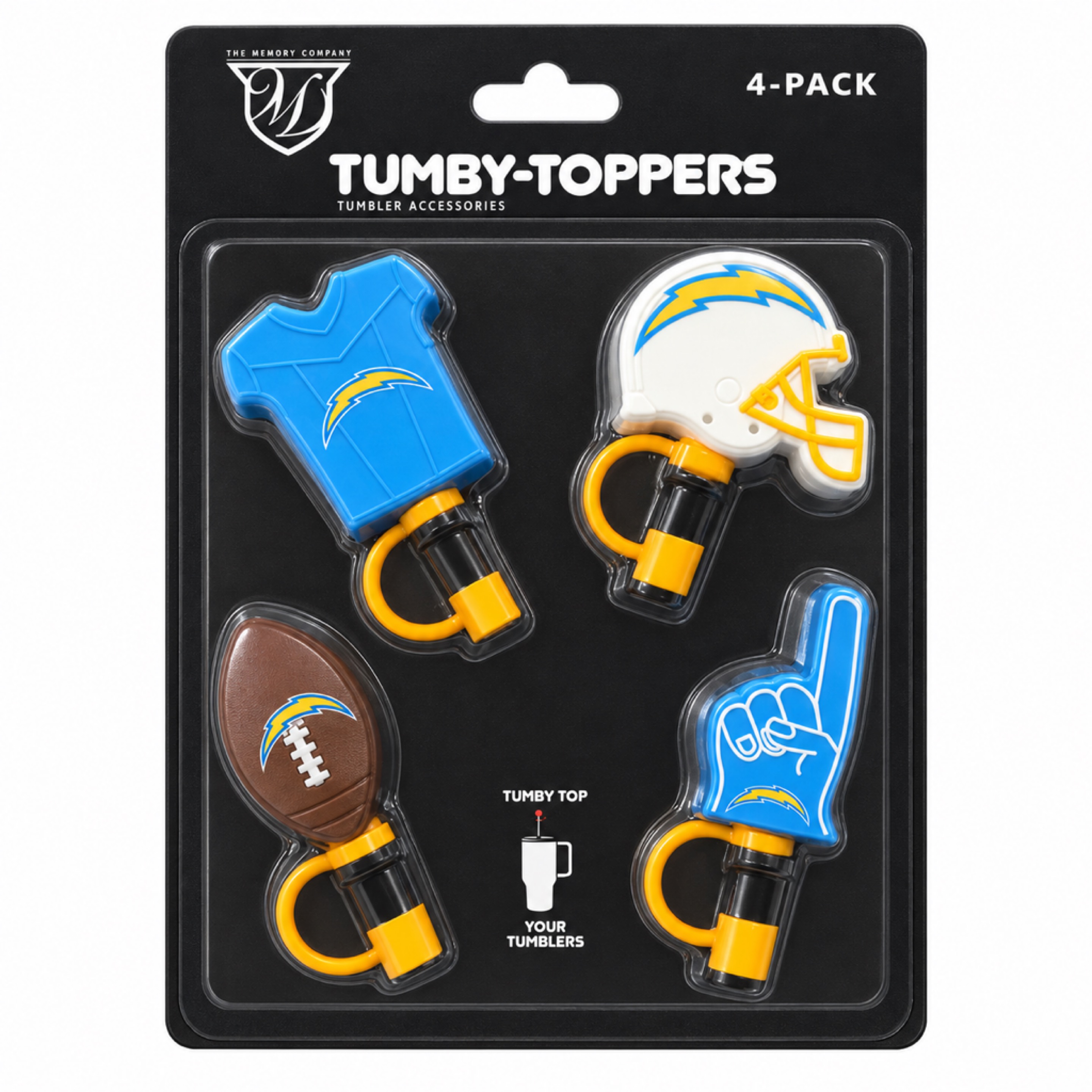 Los Angeles Chargers Tumby Toppers 4-pack