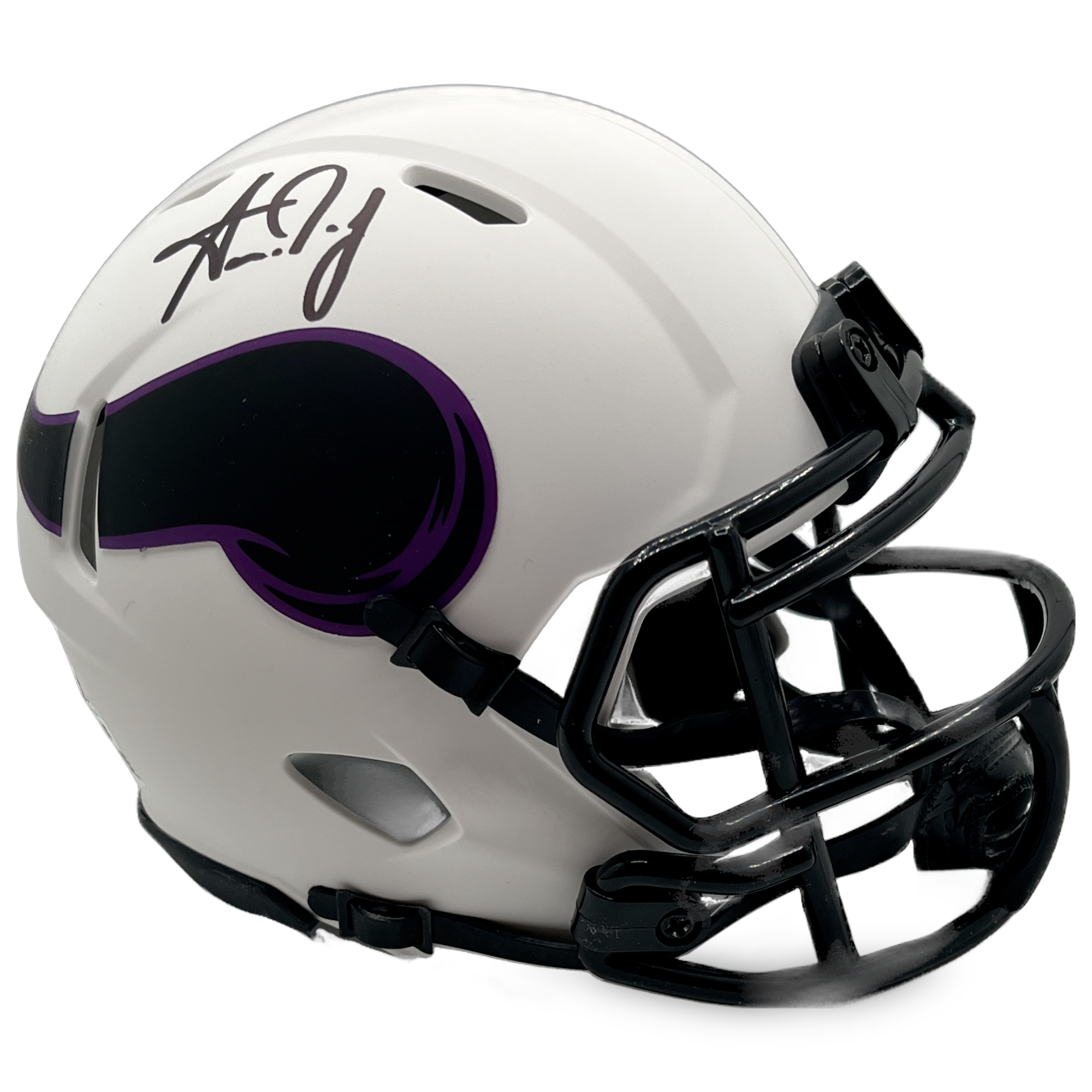 Minnesota Vikings Aaron Jones #33 Autographed Lunar Eclipse Speed Mini Helmet - Becket Authentic