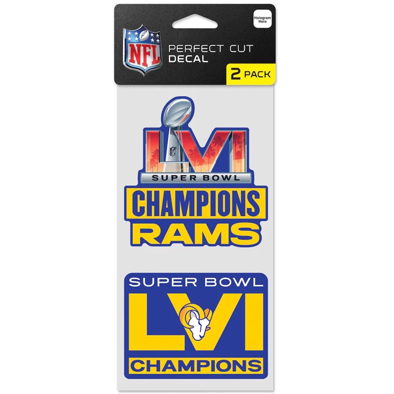 Los Angeles Rams Super Bowl LVI Champions Die Cut Decals 2 Pack