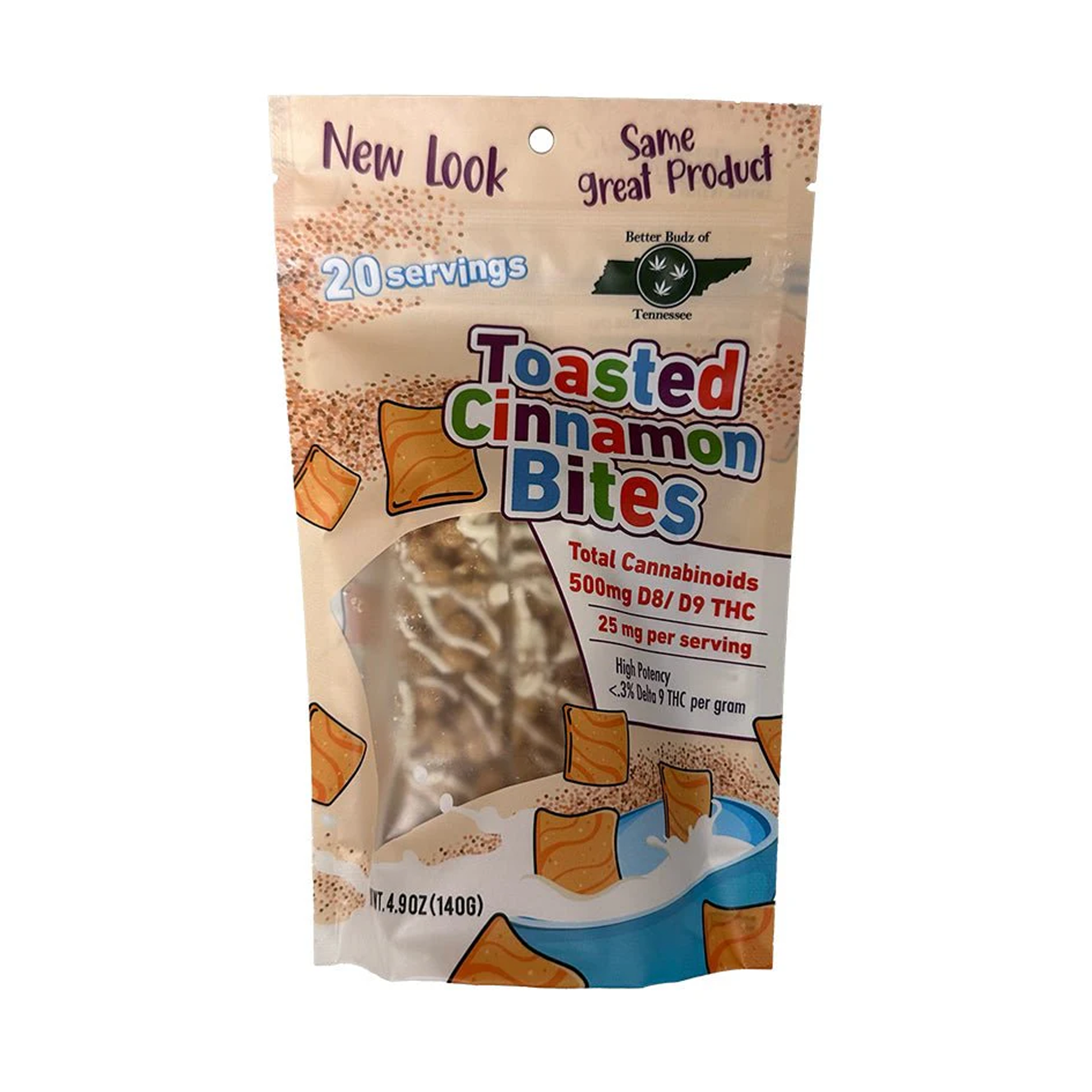 Better Budz Toasted Cinnamon Bites D8/D9 THC 500mg