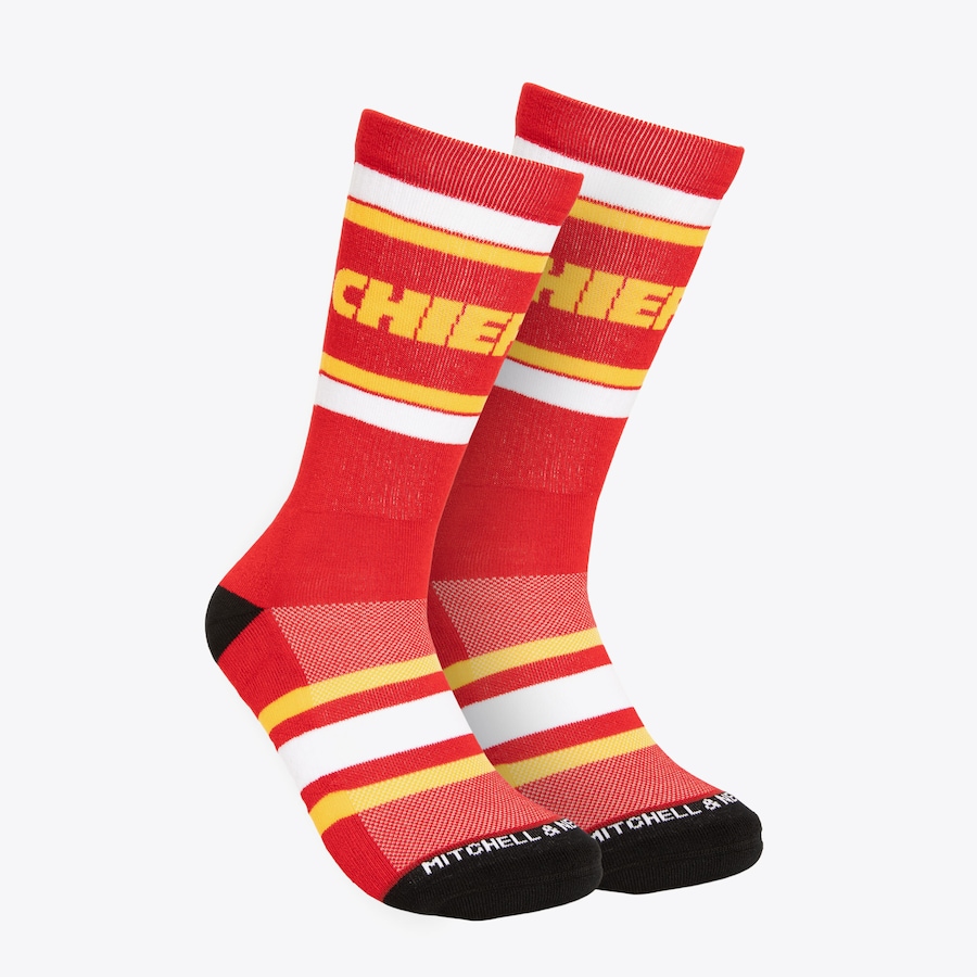 Kansas City Chiefs Retro Mitchell and Ness Team Stripes Socks