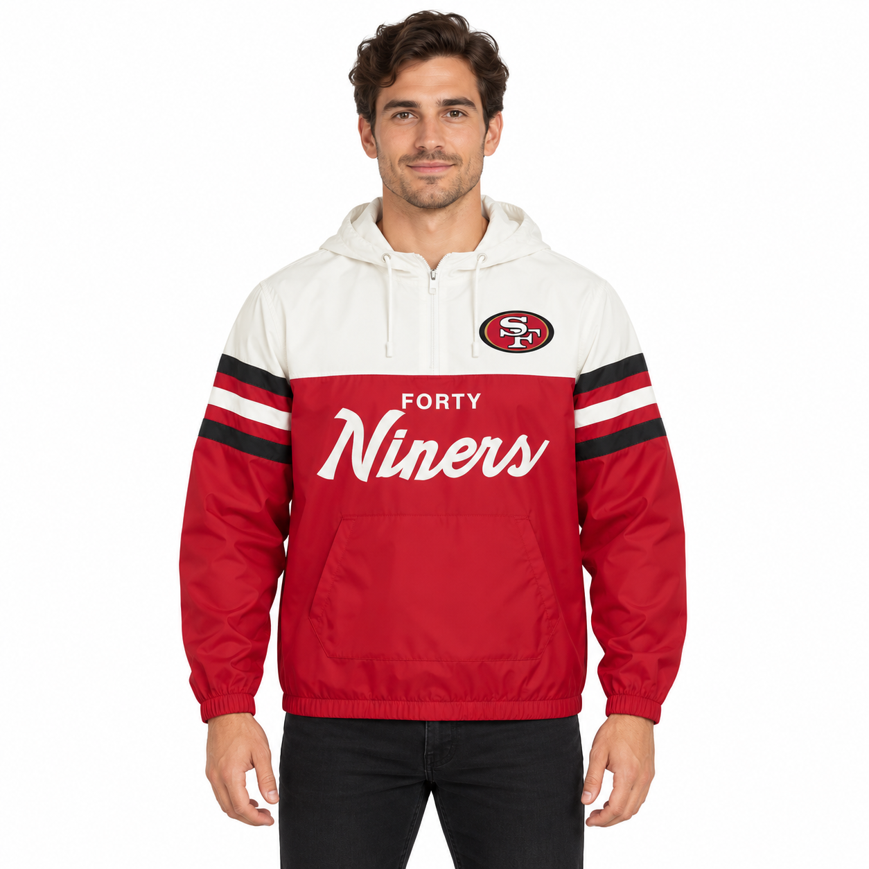 San Francisco 49ers Head Coach Anorak Mitchell and Ness Windbreaker Jacket