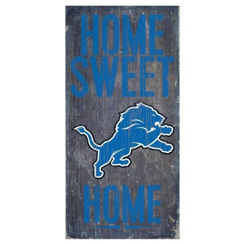 Detroit Lions Wood Home Sweet Home Sign 6x12"
