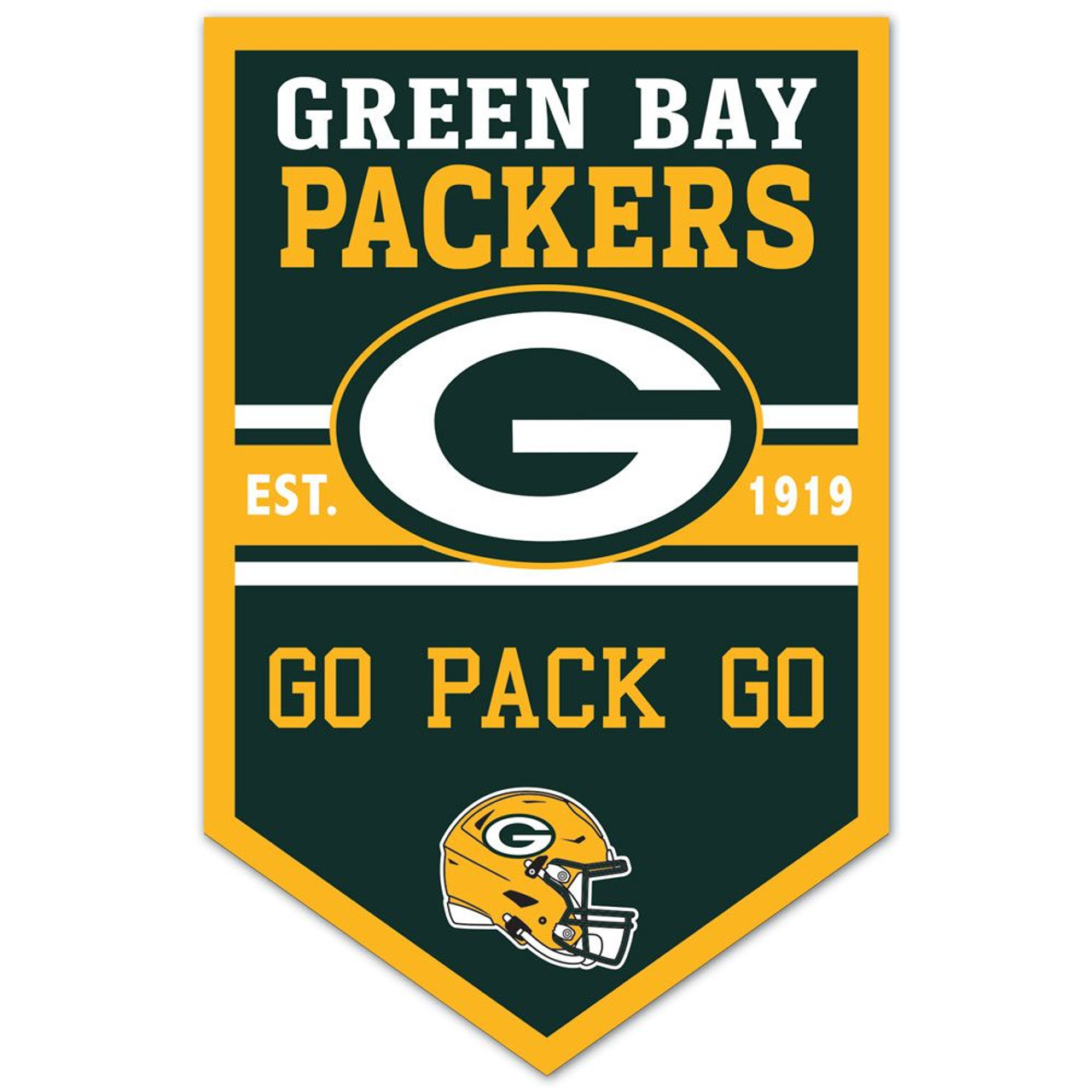 Green Bay Packers Chevron Wood Banner Sign 11x17"