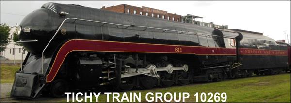 N&W 611 Steam Locomotive Tichy Train Group Decal