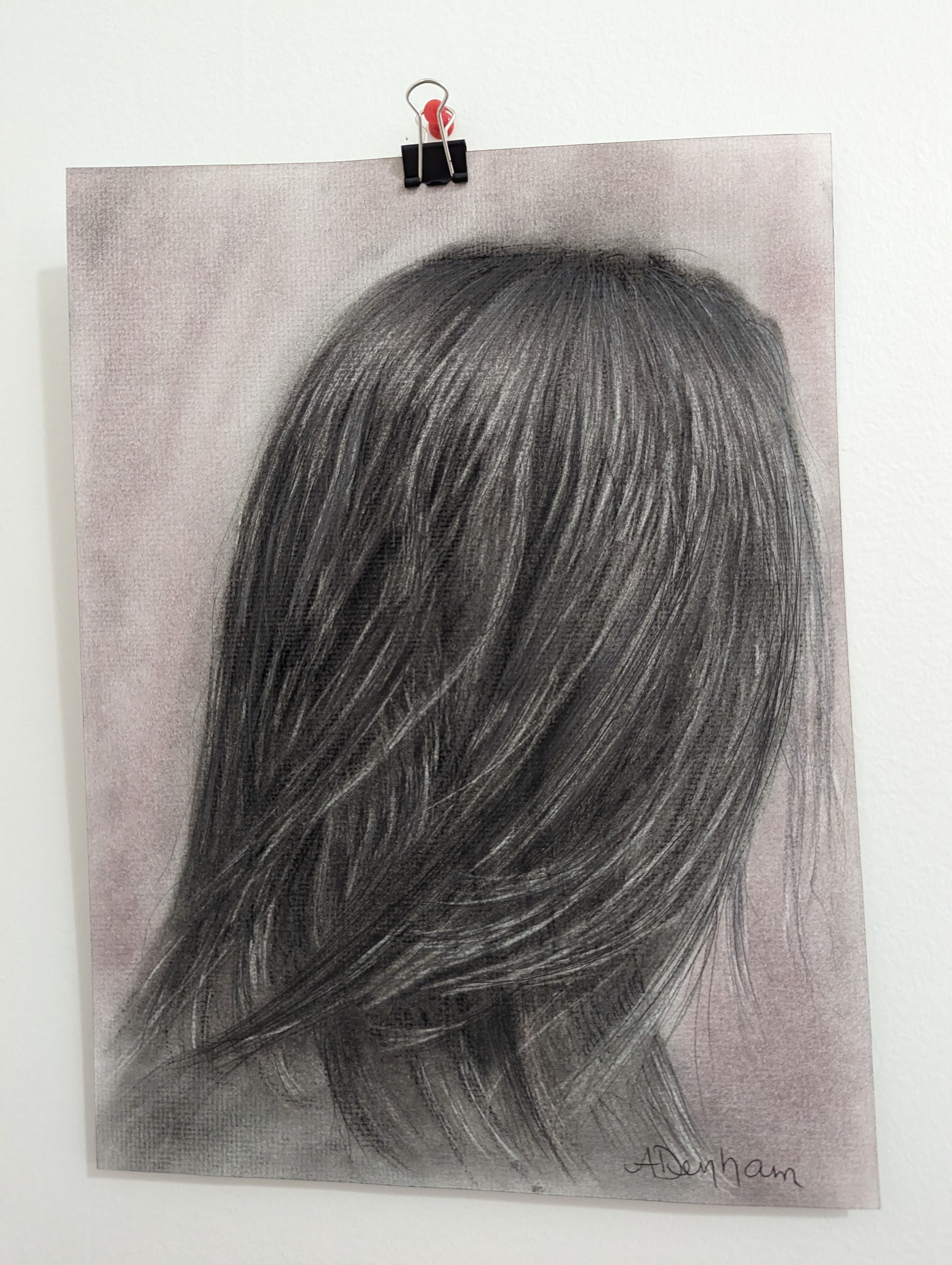 Sepia Hair Charcoal Drawing (Unframed)